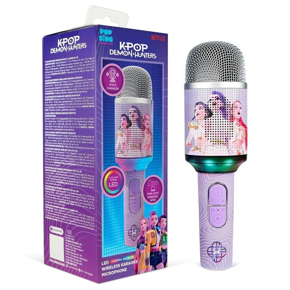 Microfone Karaoke LED K-Pop Demon Hunter