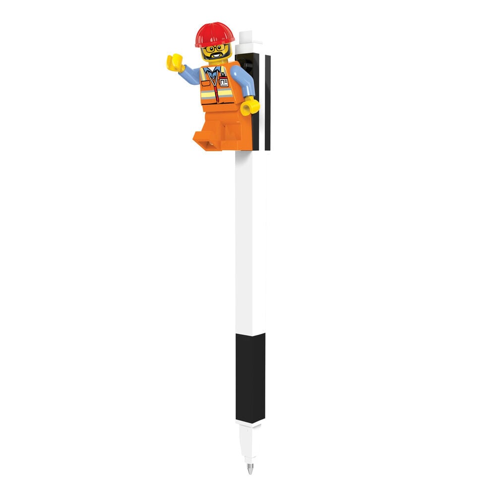 Caneta de gel Lego preta com minifigura