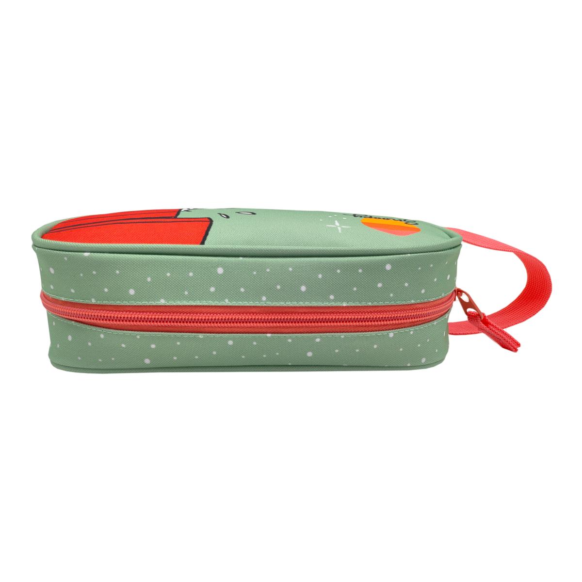 Conjunto de Mochila Escolar Trolley + Estojo + Lancheira Térmica Snoopy Peanuts